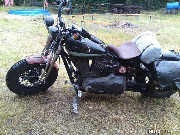 Znany Harley – Maszyna Wojtasa. Wygląd i dźwięk bardzo charakterystyczne. Zlot motocyklowy 13.06.2014 Krasnystaw. 