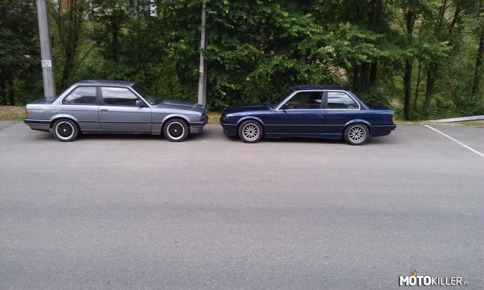Nasza pasja BMW – Po lewej kolegi 1.8 po prawej moje oczko w głowie 2.0, w planach 2.5. 