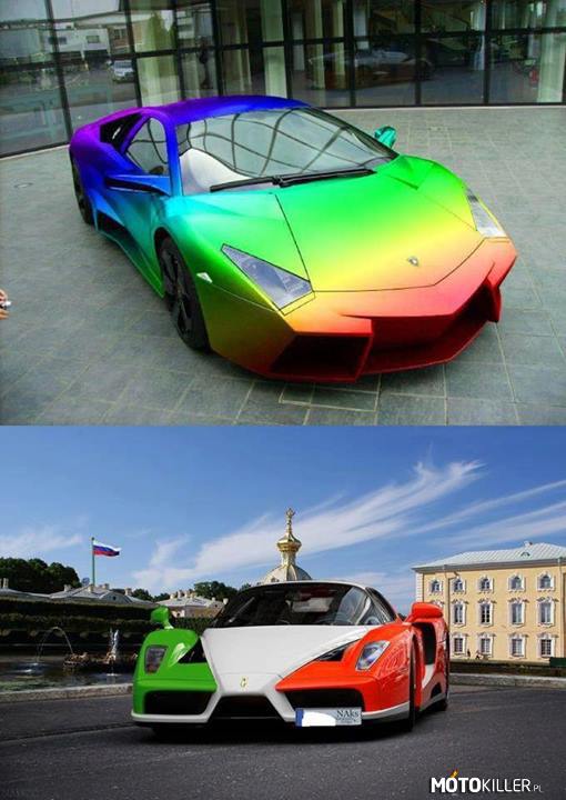 Kolorowe Lambo czy Ferrari w barwach narodowych? –  
