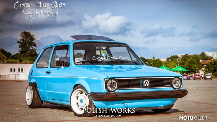 VW Golf MKI - klasyczny Smerf – Ciekawie odbudowabt Golf MKI http://polishworks.pl/12-style/114-vw-golf-mk1-by-sebastian-jagoda 
