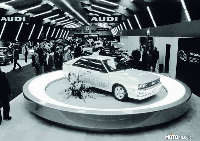 Audi Quattro coupe – Napęd quattro zadebiutował w czasie międzynarodowego salonu samochodowego w Genewie, w 1980 roku. Zamontowano go w nowym Audi quattro coupé o mocy 200 KM. 