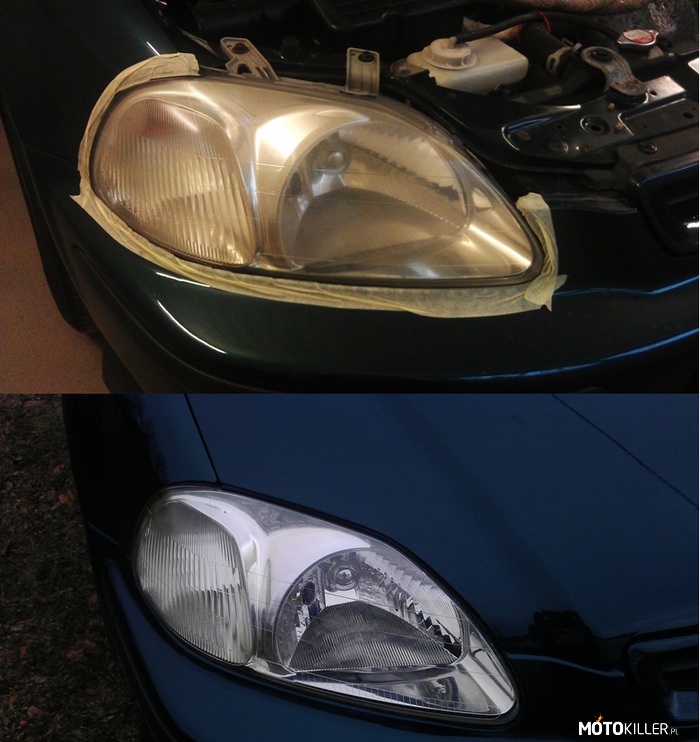 Polerowanie lamp uważam za udane. – Honda Civic EJ9 