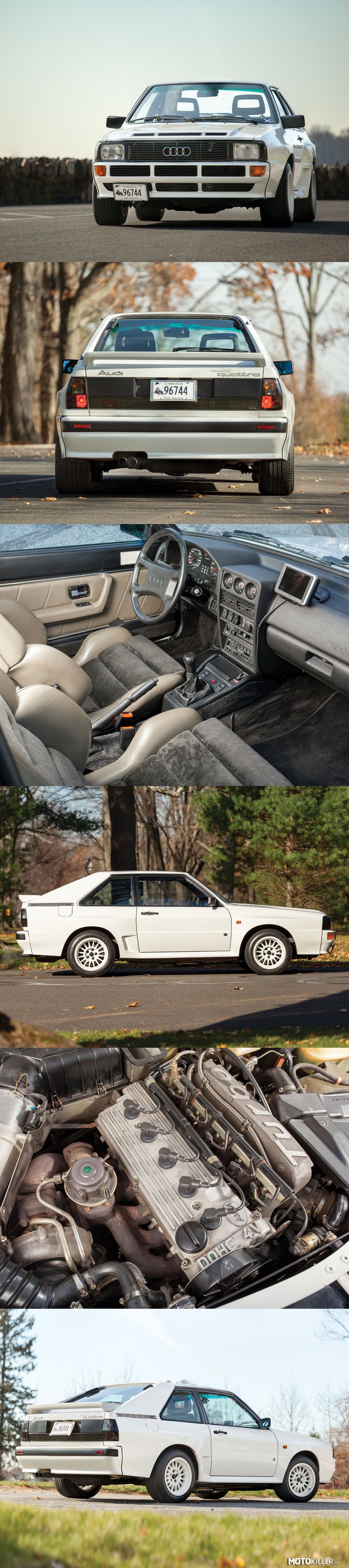 Audi Sport Quattro 1984 – Szokuje swoim stylem, mocą, rajdową sprawnością i ceną. Unikatowe Audi Sport Quattro powstało w celu uzyskania homologacji dla B-grupowego potwora. Bazą było skrócone podwozie modelu Quattro, a sercem napędzający stale 4 koła 5-cylindrowy silnik 2,l turbo o mocy 320 KM. Powstało ich zaledwie 214, z czego za cenę dwukrotnie wyższą od ówczesnego Porsche 911 Turbo w ręce prywatne przeszło 170 egzemplarzy. Licytowane Audi Sport Quattro jest jednym z najlepiej zachowanych, ma przebieg zaledwie 8300 km. Oczekiwana cena– 1,2-1,6 mln złotych. 