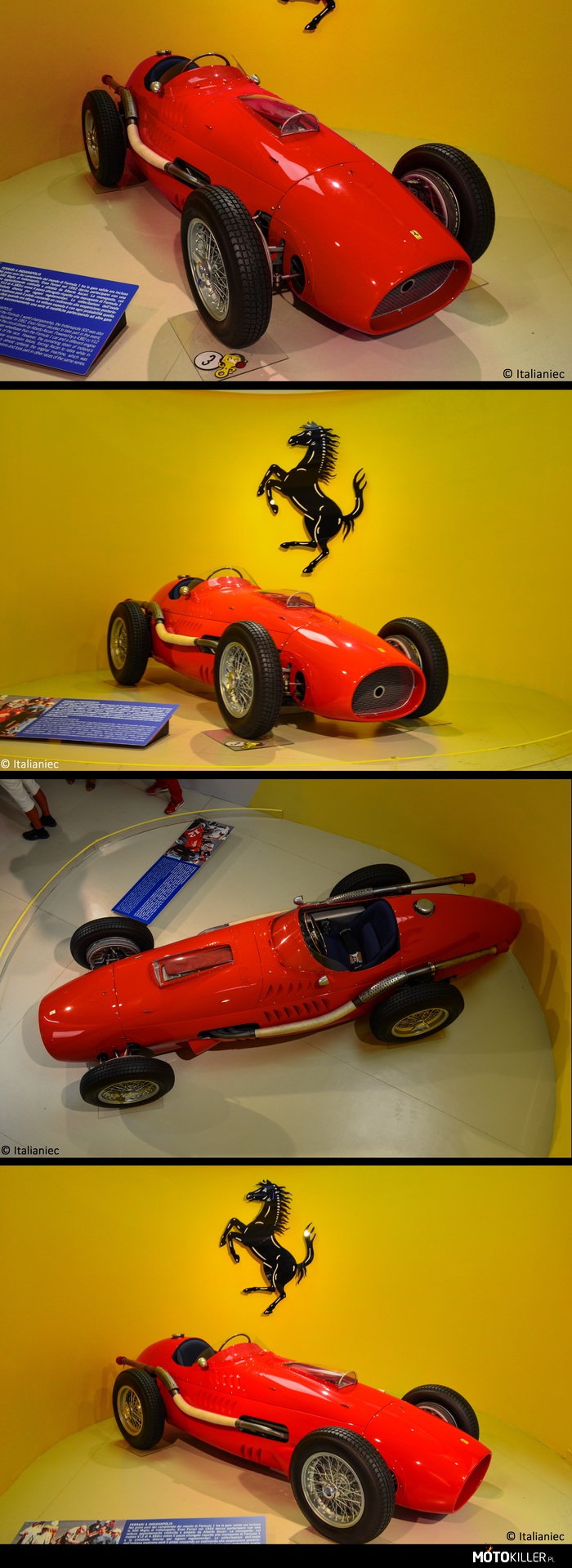 Ferrari 375 Indy – W początkowych latach mistrzostw świata F1, jeden z wyścigów obejmował Indianapolis 500. Enzo Ferrari w 1952 roku zdecydował w niej uczestniczyć  ze specjalnie zbudowanym  bolidzie prowadzonym przez Alberto Ascari. Pojazd miał pod maską silnik V12, zwiększony rozstaw osi i inną pojemność niż normalne bolidy F1 z powodów regulaminu. Rezultat nie należy do najlepszych: przeciążenia na zakrętach spowodowały usterkę tylnego zawieszenia, co zmusiło Ascari do wycofania się z wyścigu z ósmej pozycji. Ferrari się nie poddało i po paru zmianach ponownie uczestniczyła dwa lata później, bez wielkich osiągnięć. 