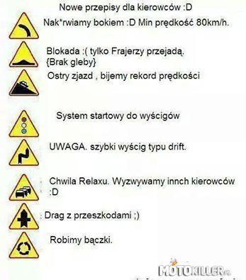 Nowe przepisy ruchu drogowego :) – każdy z nas nieraz interpretuje je na na własny sposób :D 
