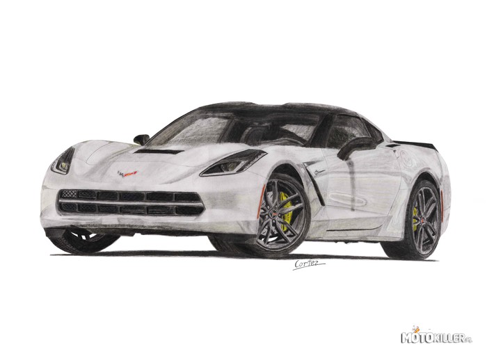 Chevrolet Corvette Stingray - rysunek – Format A3, kredki, ołówki, gumka do mazania, biały cienkopis kreślarski.
Zapraszam po więcej na swoją stronę na Facebooku, link w źródle.
Jak się podoba? 