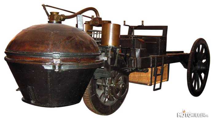 Tak się jeździło w 1769 roku – Pierwszy pojazd parowy. 