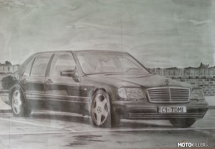 Pierwszy rysunek - Mercedes S600 W140 – Mój pierwszy rysunek tego typu - Mercedes S600 W140. Zapraszam na facebuka. 