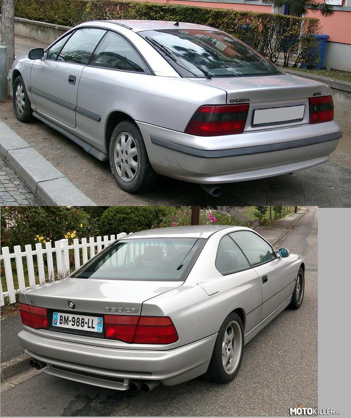 Inne światy a jednak..... – Pomimo tego, że Opel Calibra i BMW 850 to auta całkowicie innego pokroju, zawsze jedno kojarzyło mi się z drugim. Oba piękne. 