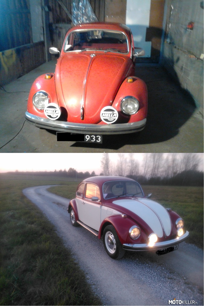 VW Garbus – Przed i po renowacji. 