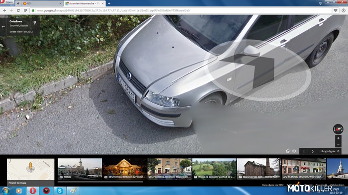 Tablice auta znajomego – Bo podobno Google Earth zamazuje wszystkie tablice, pokaże wam że u mojego znajomego jednak nie. 
