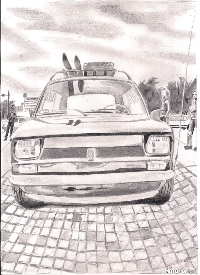 Fiat 126p cult style by rat – Rysunek wykonany ołówkiem. Zapraszam na moją  stronę na fb (link w źródle). 
