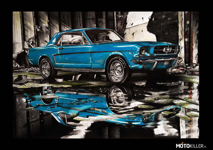 Ford Mustang – Ford Mustang z 1965roku. 
Format A3, czas około 35godzin. 
Etap powstawania Mustanga jak i inne moje pracę można obejrzeć na moim FP.(link w źródle) 