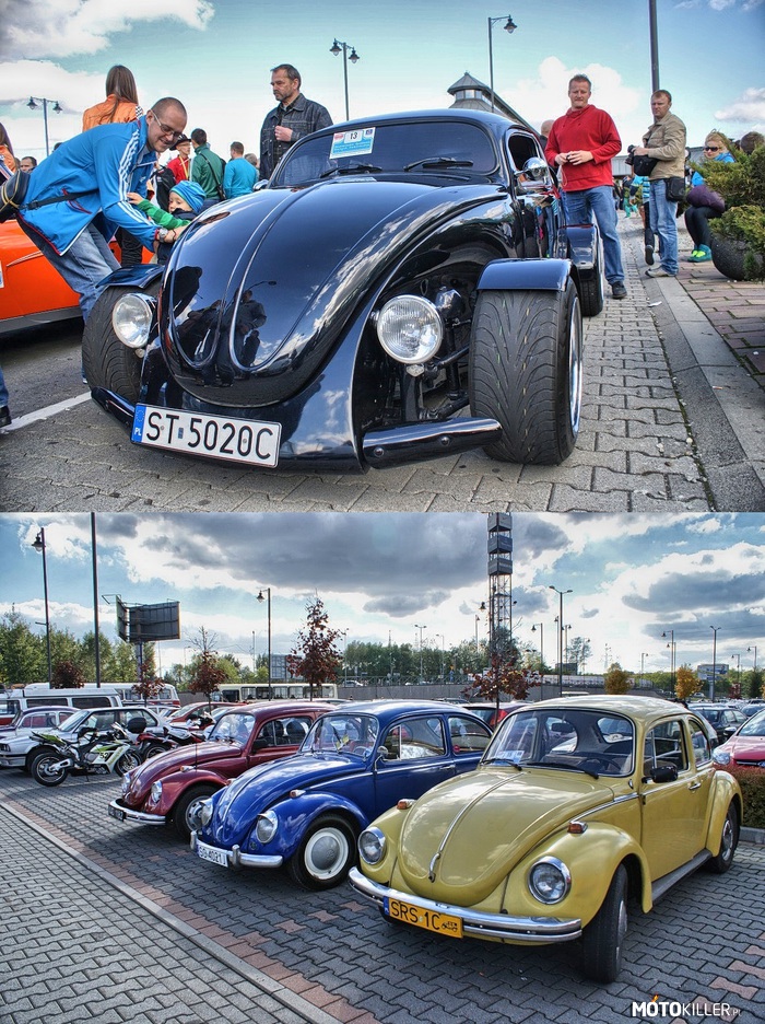 Garbusiki. – Garbusy w wydaniu nowoczesnym oraz klasycznym. Zdjęcia z zlotu starych samochodów w Sosnowcu. 