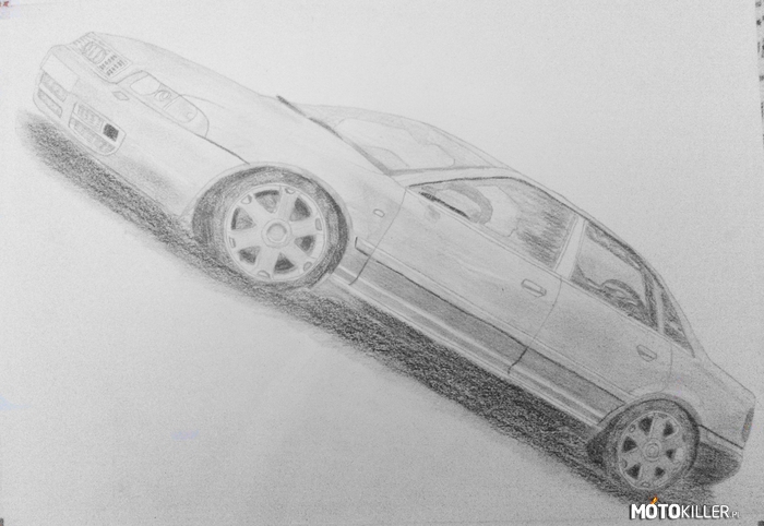 Audi S4 – Mój rysunek wykonany ołówkiem dla koleżanki, ocenę pozostawiam wam. 