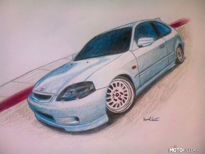 Honda Civic VI gen – Mój stary rysunek Civica szóstej generacji.
Więcej rysunków na moim fb. 