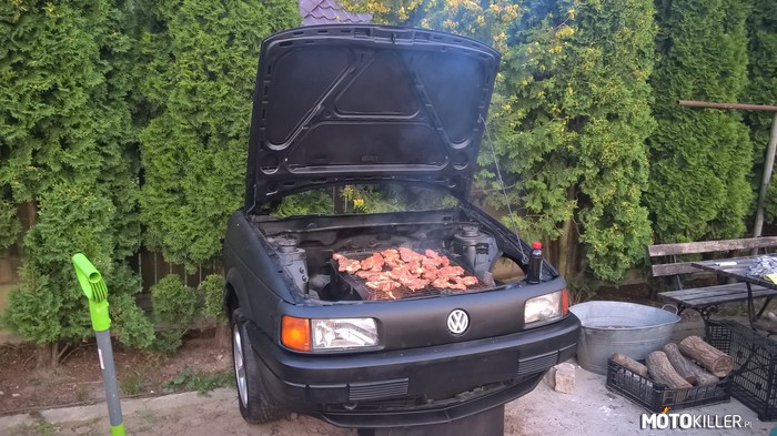 Grill ogrodowy / wędzarka VW Passat – Projekt praktycznie skończony, jeszcze kilka drobiazgów i mam niepowtarzalny grill i wędzarkę w jednym. 