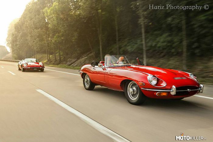 Na czerwono – Jaguar E-Type &amp; Ferrari Dino 246 