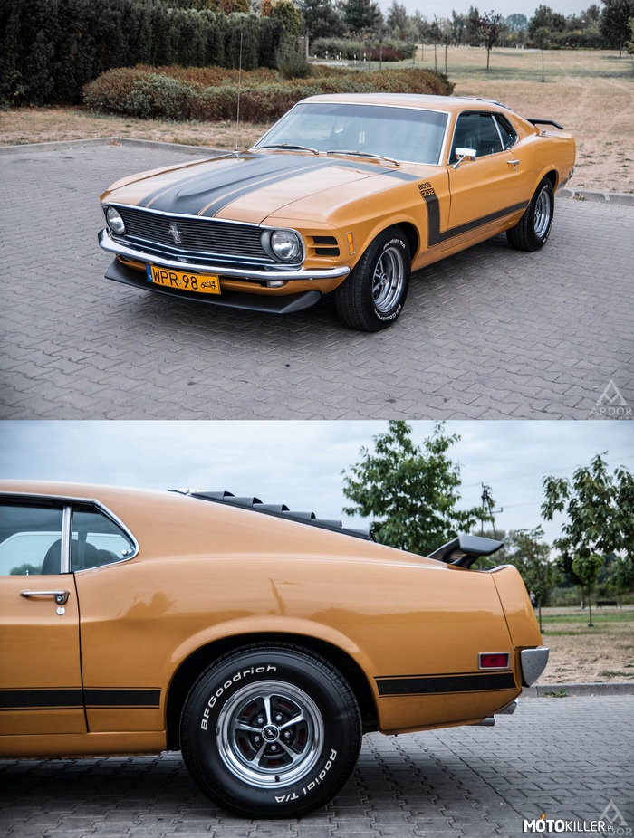Ford Mustang Sportsroof 302 1970 – Ford Mustang Sportsroof 302 to efektowny pony car, którego legenda trwa do dziś. Ten egzemplarz wyposażony jest w 302-calowy silnik V8. Przed sprowadzeniem poddany został kompletnej renowacji. Po przybyciu do Polski został wyposażony w atrakcyjny pakiet aerodynamiczny znany z wersji sportowych Boss i Mach, czyli przedni i tylny spoiler, roletę na tylnej szybie oraz zestaw naklejek. 