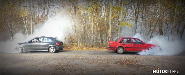 Honda Civic VI i Volvo 460 – Upalanie w jesiennej scenerii. 