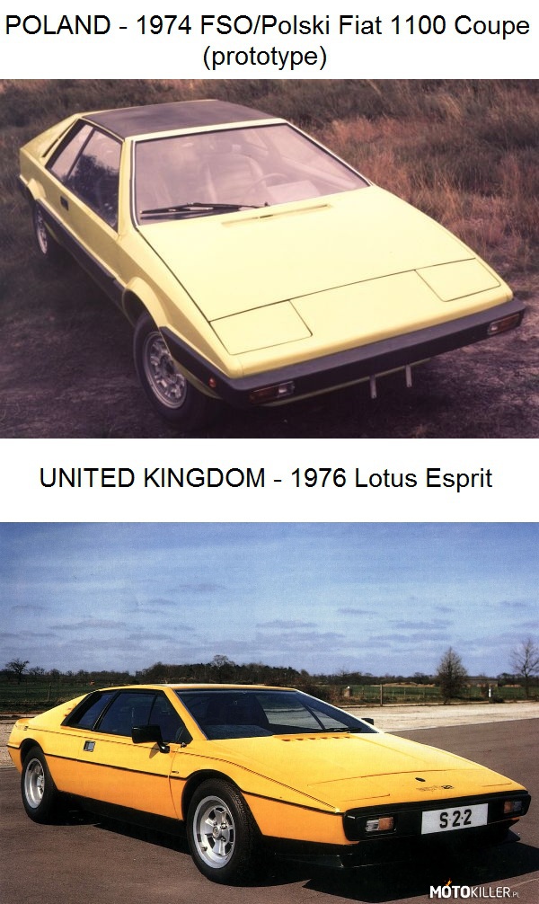 FSO/Polski Fiat 1100 Coupe &amp; Lotus Esprit – Czyżby brytyjska ikona lat 70&#039; i 80&#039; była tak naprawdę plagiatem polskiego projektu? 