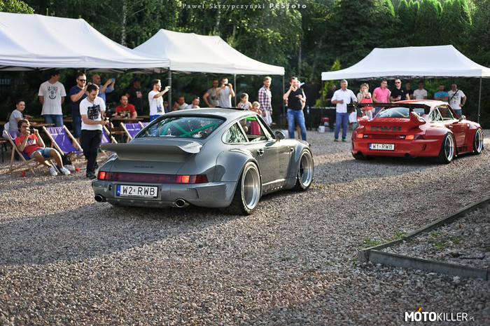 Porsche 911 993 &amp; 964 – Pierwsze w Polsce Porsche RWB zbudowane pod okiem Akiry Nakai San podczas jego ostatniej wizyty w Polsce. 