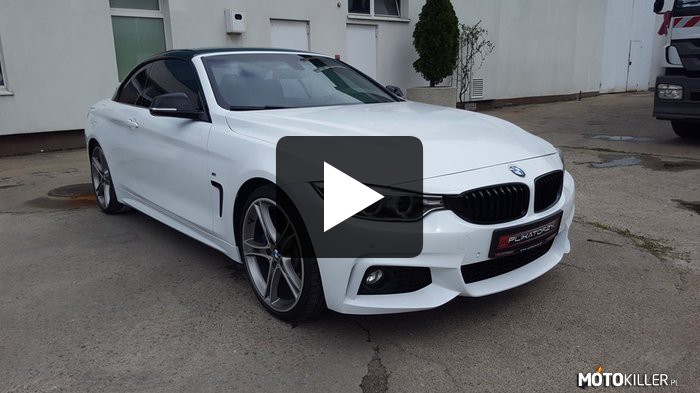 BMW 4 Cabrio Wrap – Oklejony w White Metalic i dodatki Black Gloss. 