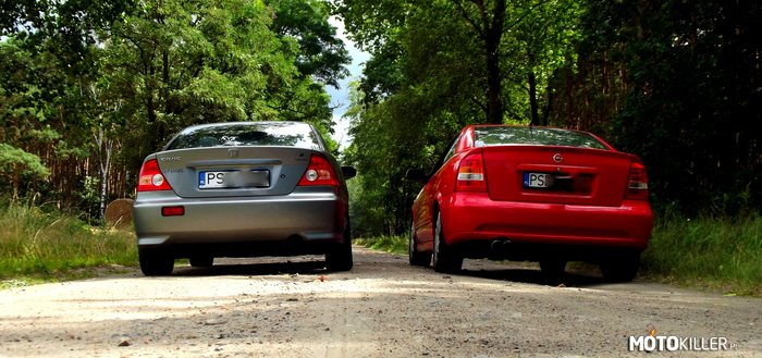 Honda Civic EM2 &amp;  Opel Astra Bertone – Moja EM2 i Bertonka kumpla, jak się podoba taki zestaw? 