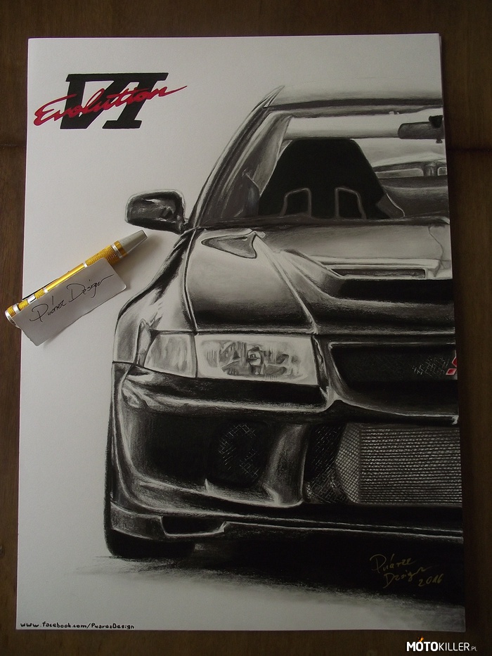 Mitsubishi Lancer Evolution VI – Jeden z lepszych rysunków w moim życiu. Zapraszam na swojego fanpage&#039;a w źródle. 