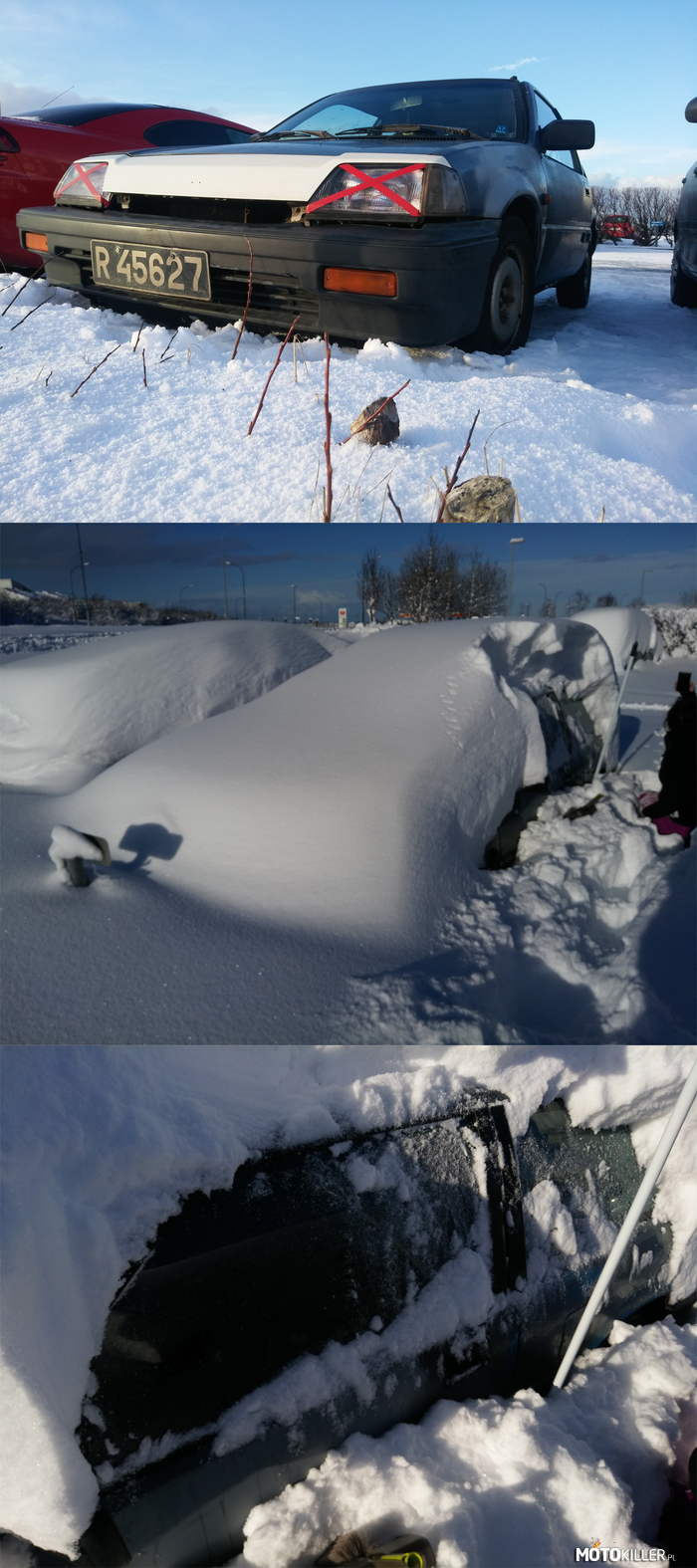 Tymczasem w Islandii – Honda Civic SB3 1987 - Opady śniegu w ciągu jednej nocy 25/26 luty 2017 