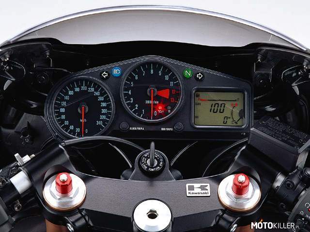 Zegary Kawasaki ZX-12R – Prędkościomierz nie jest tak wyskalowany dla picu. 