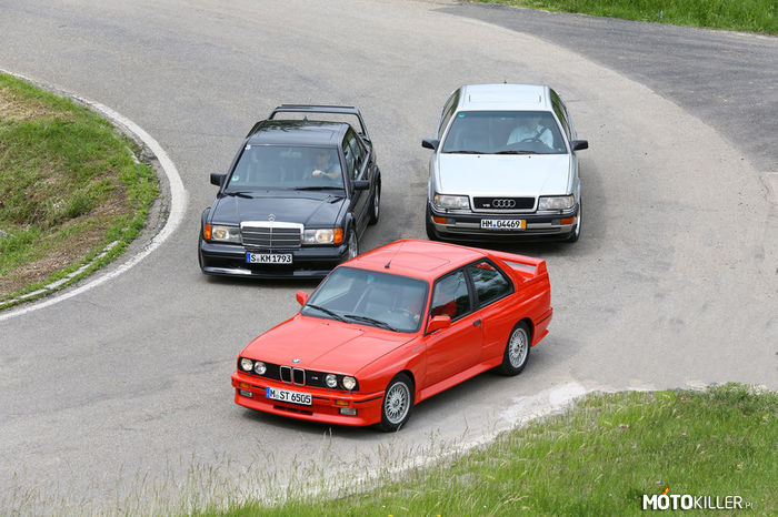 BMW E30 M3 vs Audi V8 vs Merc 190e –  