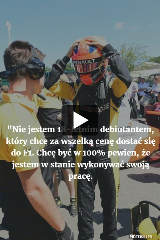 Kubica szczerze o F1 –  