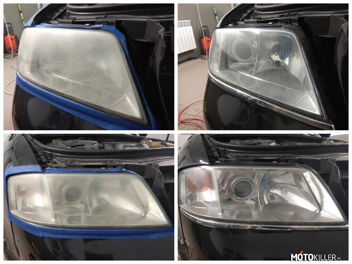 Polerowanie lamp auto detailing – Kilku etapowe polerowanie lamp przednich 