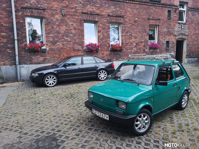 Fiat 126 i Renat intra 13&quot; – No i już od dwóch tygodni nowy wizerunek.. Jeszcze z 4 centymetry nizej i bedzie idealnie.. Ogumienie 165/55r13 idealnie siadło! :) 