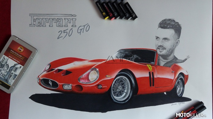 Ferrari 250 GTO &amp; Piotr Cugowski – https://www.facebook.com/drawingsbyania/ 