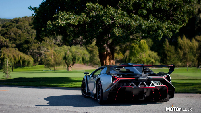 Lamborghini Veneno – Hipersamochód produkowany przez włoskie Lamborghini w latach 2013–2014, został zaprezentowany po raz pierwszy podczas Międzynarodowej Wystawy Samochodowej w Genewie w marcu 2013 roku, celebrując podczas premiery 50-lecie istnienia marki. Veneno to pierwszy hipersamochód w historii firmy o tak wyczynowym charakterze, wyróżniając się także awangardową stylizacją z licznymi przetłoczeniami i wlotami powietrza, a także motywem litery Y w reflektorach, jak i lampach tylnych. Konstrukcyjnie jako techniczną bazę dla Veneno było Lamborghini Aventador, z kolei jego karoseria została wykonana została w całości z włókna węglowego dla uzyskania jak najniższej masy całkowitej. Samochód w momencie debiutu był najmocniejszym  historii Lamborghini, konkurując z debiutującymi wówczas podobnymi samochodami Ferrari czy McLarena. Do napędu użyto 6,5-litrowego V12 o mocy maksymalnej 750 KM, przez co samochód osiąga prędkość maksymalną 355 km/h i przyspiesza do 100 km/h w 2,5 sekundy. 