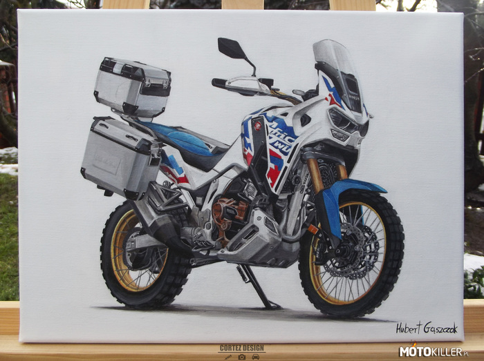 Obraz Honda CRF1100L Africa Twin – Dawno nie malowałem motocykla, ale ostatnio nadarzyła się taka okazja. 